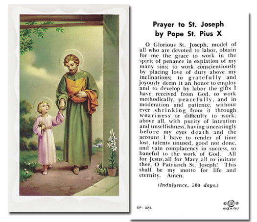 SAINT JOSEPH Paper Holy Cards, 2"x4", 100-pack, # 5800