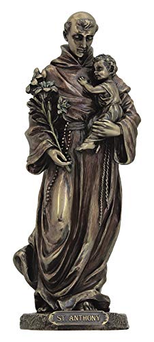 8" St. Anthony & Child Jesus Statue, Bronzed Resin, # 63887
