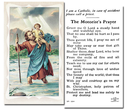 SAINT CHRISTOPHER Paper Holy Cards, 2"x4", 100-pack, # 5863