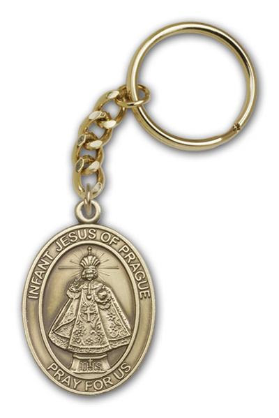Keychain, Infant Jesus of Praque, Bronze Oxide Finished Pewter, 1-3/8" Medal, #98872