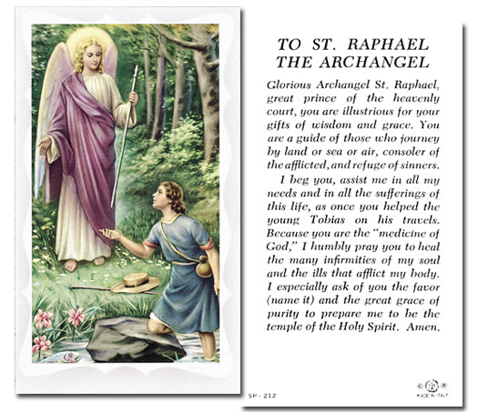 SAINT RAPHAEL THE ARCHANGEL Paper Holy Cards, 2"x4", 100-pack, # 5880