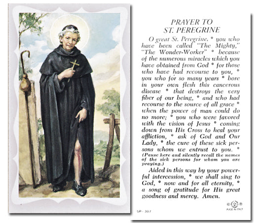 SAINT PEREGRINE Paper Holy Cards, 2"x4", 100-pack, # 5886