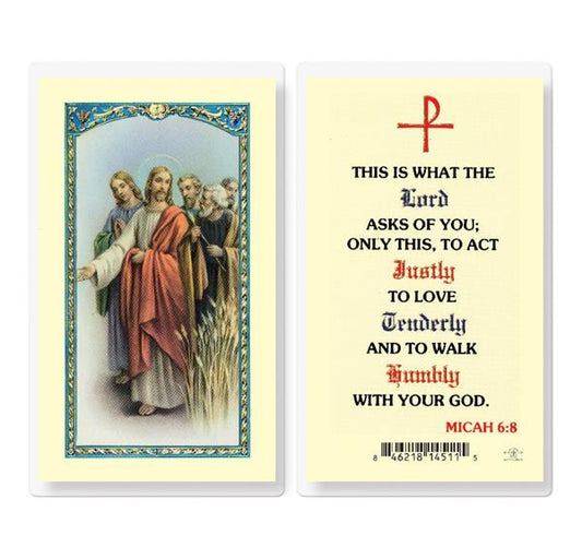 This is What The Lord Asks of You Laminated Holy Cards, 25-Count Value Pack # 59046