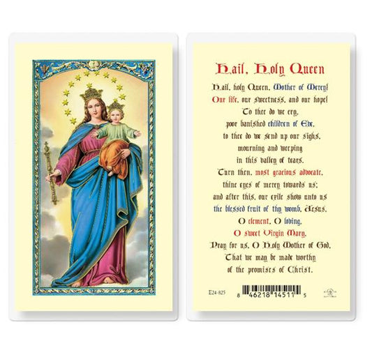 Hail Holy Queen Laminated Holy Card, # 59061