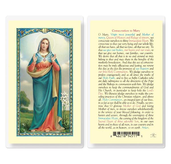 Consecration to Mary Laminated Holy Cards, 25-Count Value Pack # 59073