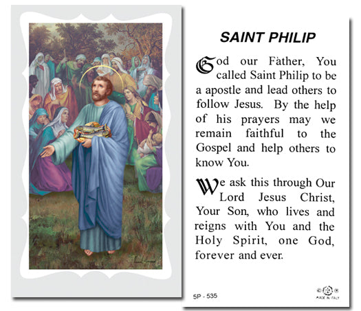 SAINT PHILIP Paper Holy Cards, 2"x4", 100-pack, # 5913