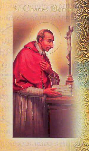 St. Charles Borromeo Folding Prayer Card, # 59163