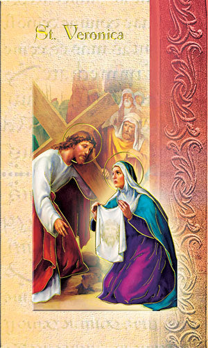 St. Veronica Folding Prayer Card, # 59214