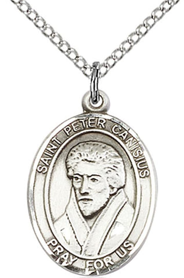St. Peter Canisius Medal in Fine Pewter, 3/4" tall, Your Choice of Chain # 17193
