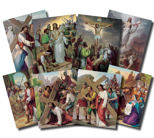 Stations of the Cross Poster Set, 8"x10", # 5958