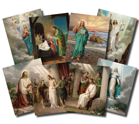 20 Mysteries of the Rosary Poster Set, 8"x10", # 5962