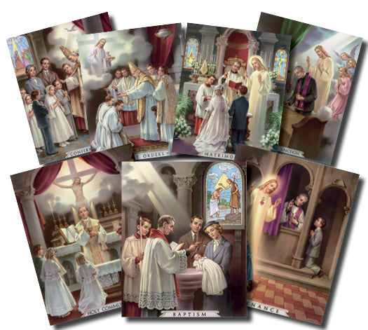 The Seven Sacraments Poster Set, 8"x10", # 5966