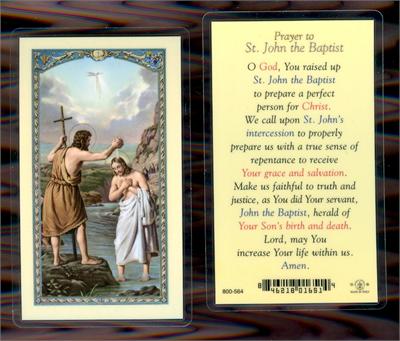 John the Baptist Laminated Holy Card, # 59772|