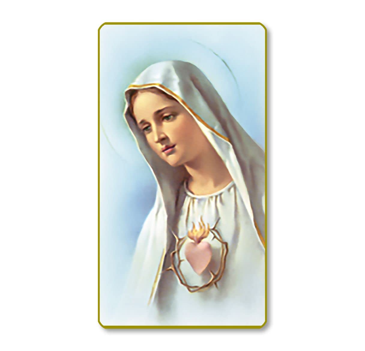 Immaculate Heart of Mary Italian Paper Holy Cards, 2"x4", Blank Back, 100-Pack, # 5973