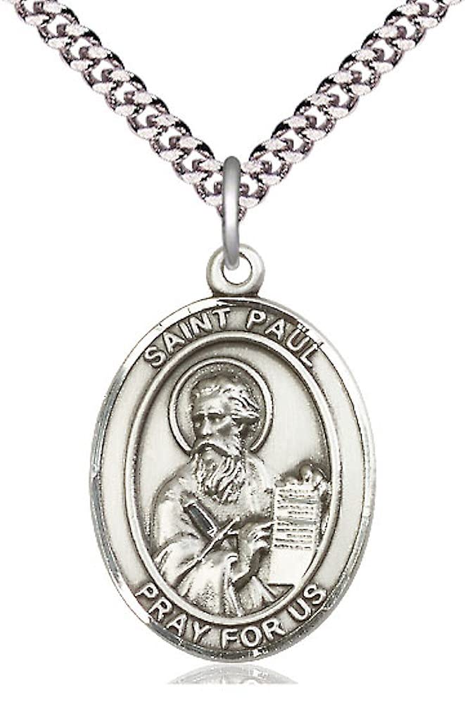 St. Paul the Apostle Medal in Fine Pewter, 1" tall, Your Choice of Chain, # 5505