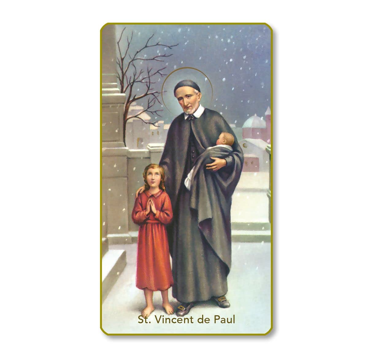 St. Vincent de Paul Italian Paper Holy Cards, 2"x4", Blank Back, 100-Pack, # 6077
