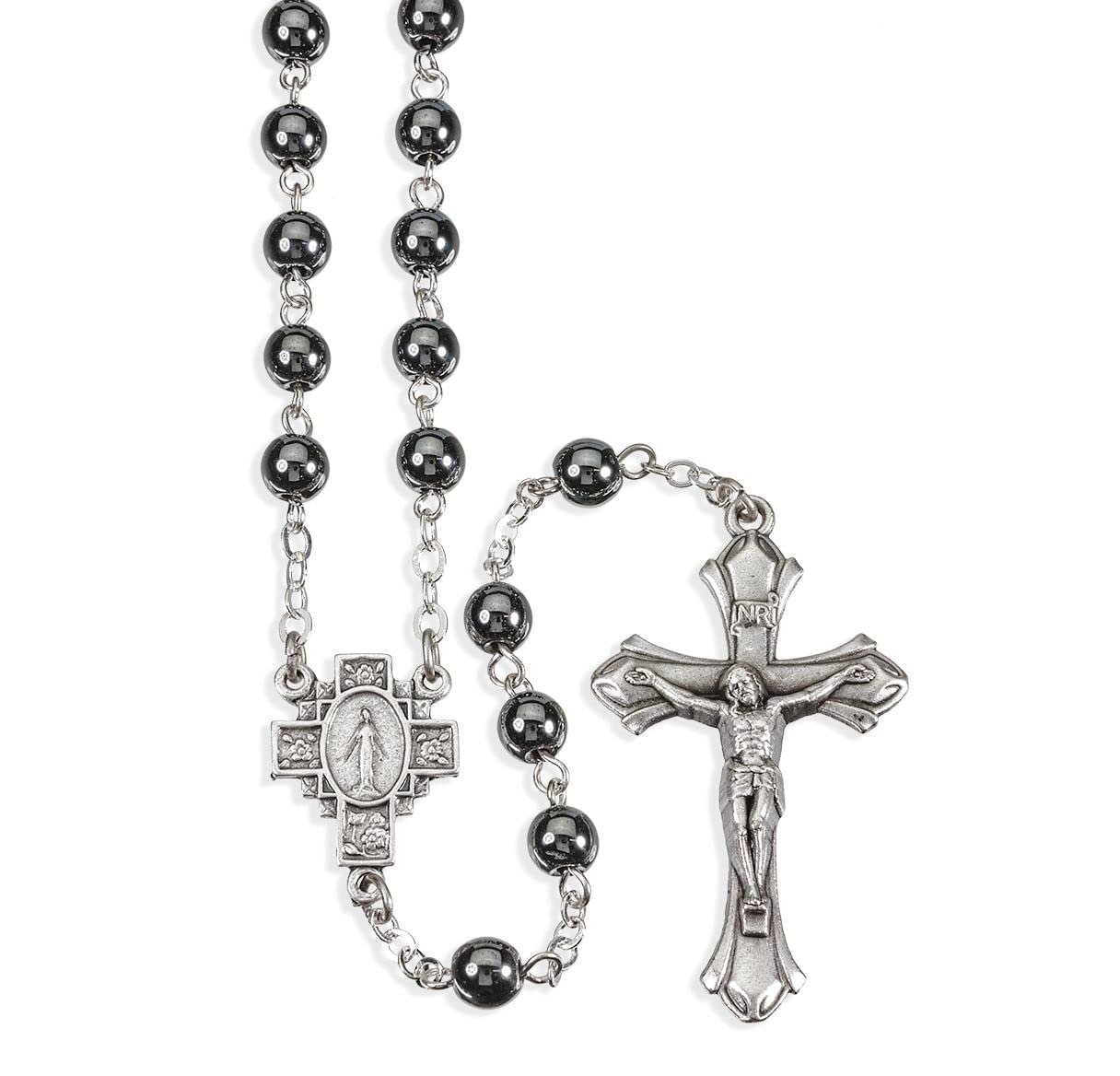 6mm Natural Stone Rosary, Hematite, # 89458