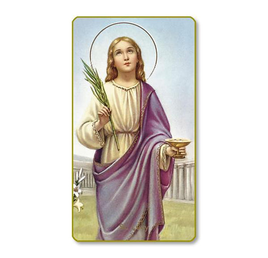 Italian Paper Holy Cards, 2"x4", Blank Back, St. Lucy, 100-Pack, # 6075