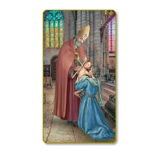 St. Blaise Italian Paper Holy Cards, 2"x4", Blank Back, 100-Pack, # 6183