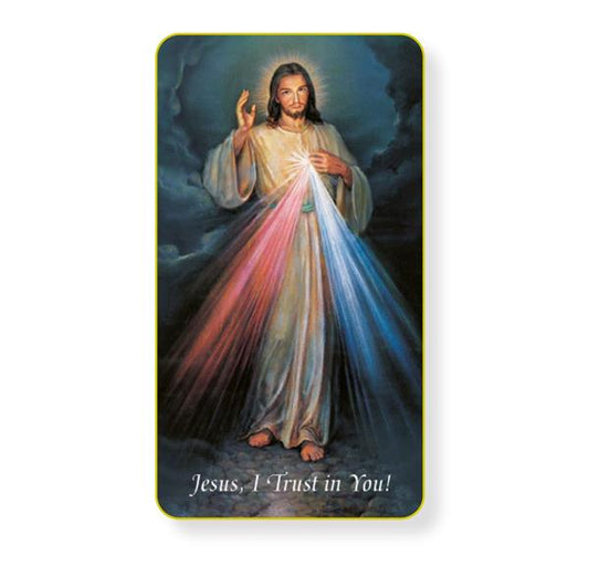 Divine Mercy Italian Paper Holy Cards, 2"x4", Blank Back, 100-Pack, # 6201
