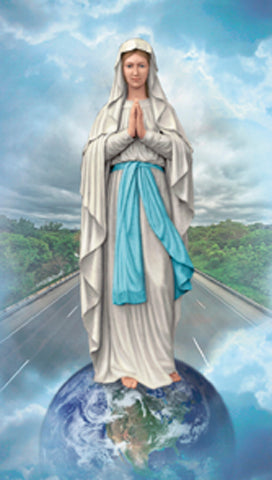 Italian Paper Holy Cards, 2"x4", Blank Back, Our Lady of the Highway, 100-Pack, # 6257