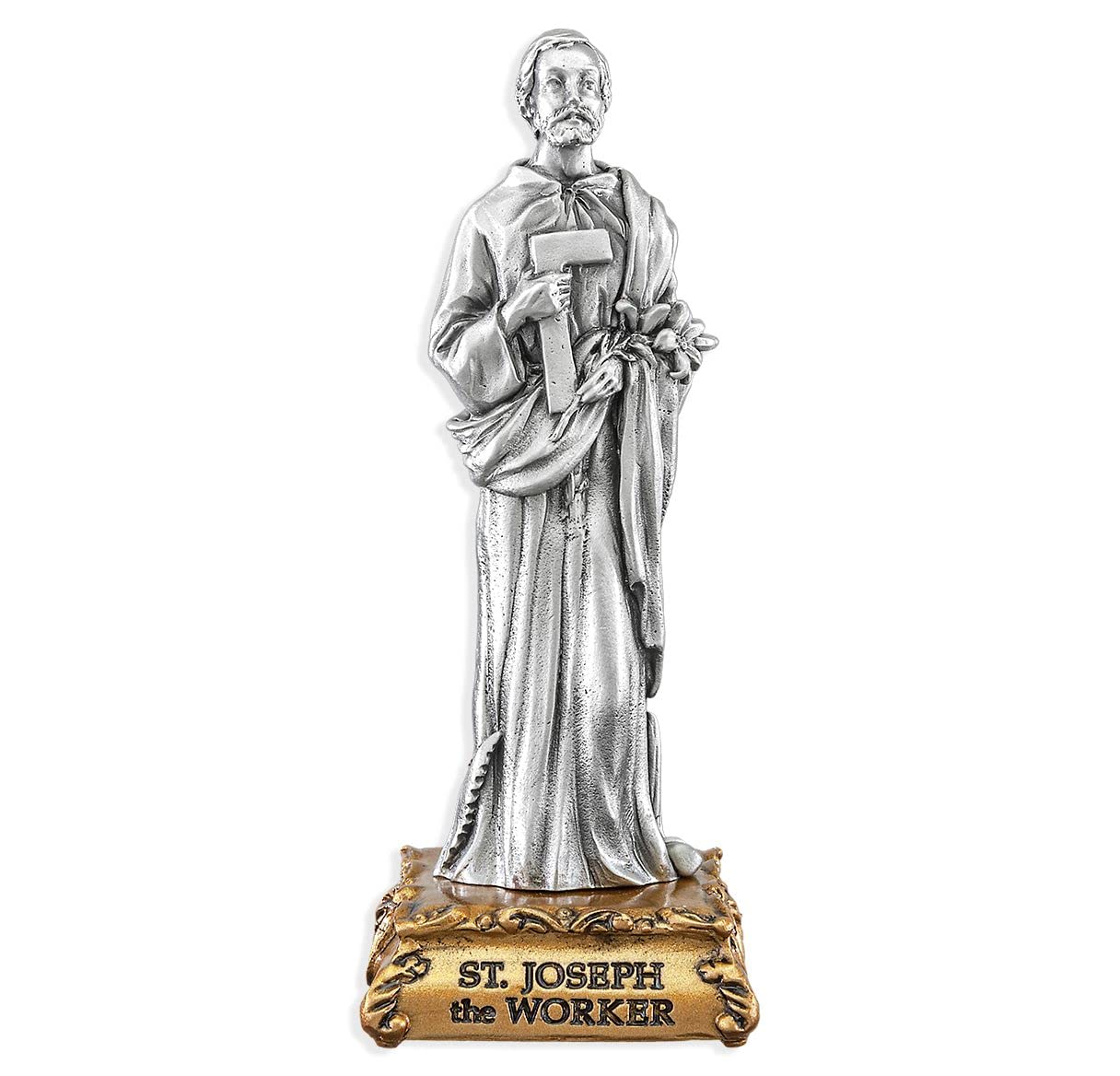 Pewter St. Joseph the Worker Statue, 4-3/8", # 89350