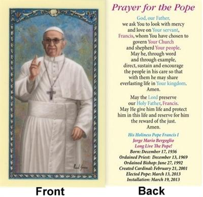Pope Francis, Prayer for the Pope Laminated Holy Card, 25-Pack, # 61758|