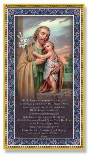 Gold Foil Stamped Italian Image, 5" x 9" Plaque, St. Joseph, # 6323