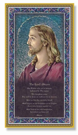 Gold Foil Stamped Italian Image, 5" x 9" Plaque, The Lord's Prayer, # 6325
