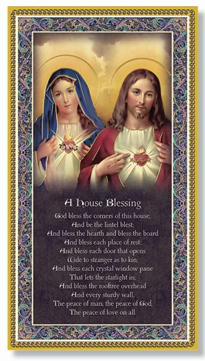 Gold Foil Stamped Italian Image, 5" x 9" Plaque, House Blessing, # 6330