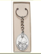 Pope Francis Cross Keychain, Silver Oxide Finish, Oval, # 63622