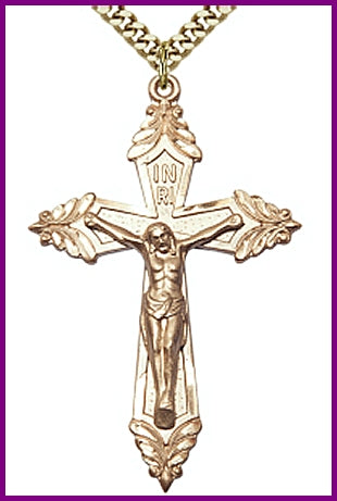 1-7/8" Crucifix 14kt Gold Filled, Your Choice of Chain, # 63732