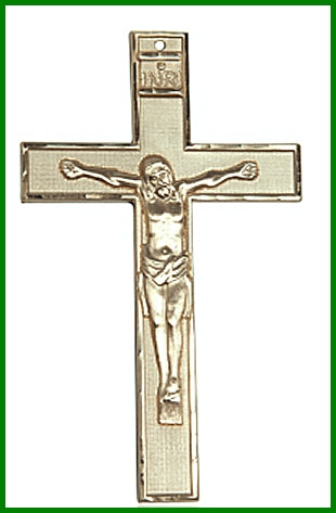 3" Crucifix in Solid 18kt Gold, Free Chain, # 45680