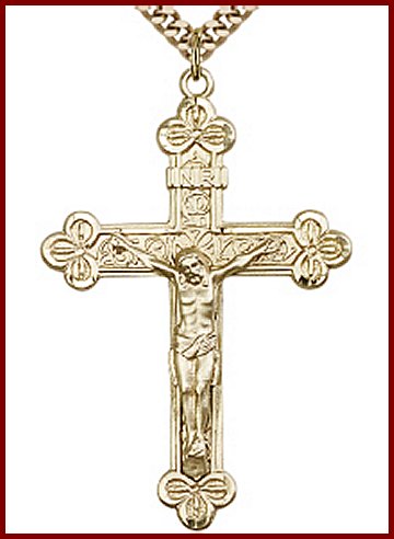 1-7/8" Crucifix, 14kt Gold Filled, Your Choice of Chain, # 63805