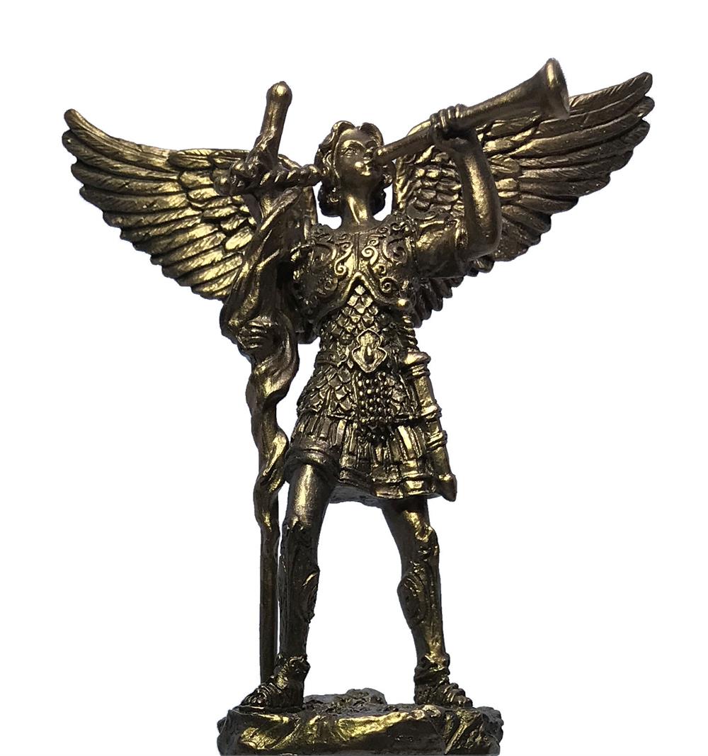 3.5" Archangel Gabriel Statue (1 pc), Bronzed Resin, # 63898-sale