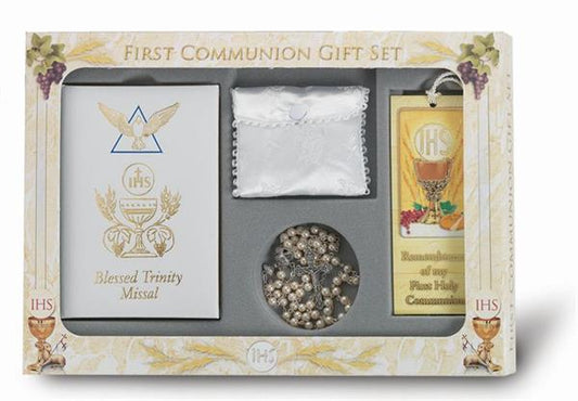 GIRL'S DELUXE FIRST COMMUNION 6 PIECE GIFT SET, # 6393