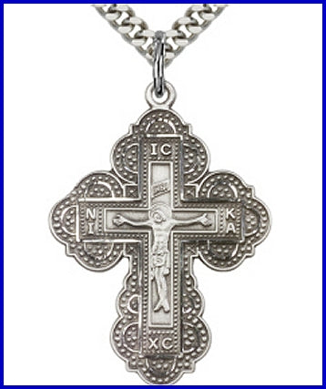Irene Cross, Sterling Silver, 1-1/4", Your Choice of Chain, # 63940