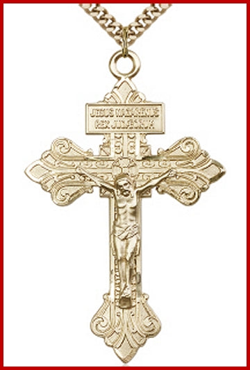 2-1/8" Pardon Crucifix in 14kt Gold Filled, Your Choice of Chain, # 63948
