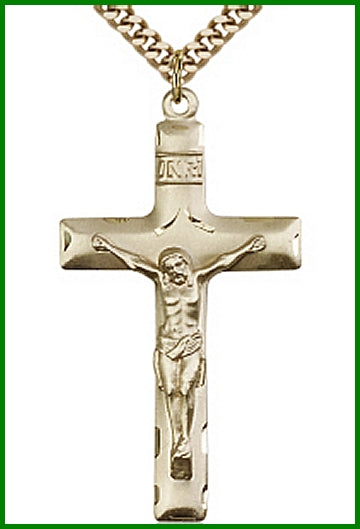 1-5/8" 14kt Gold Filled, Crucifix, Your Choice of Chain, # 63952