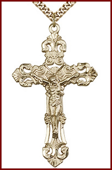 2" Crucifix in 14kt Gold Filled, Your Choice of Chain, # 63953