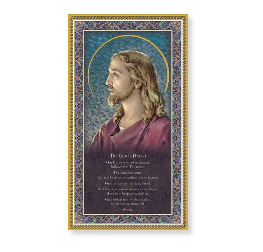 The Lord's Prayer Wood Plaque with Prayer, 5"x9", Made in Italy # 65590