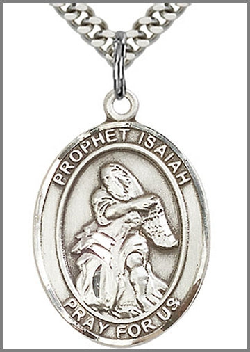 Prophet Isaiah Medal, Sterling Silver, 1"x3/4", Your Choice of Chain, # 64042