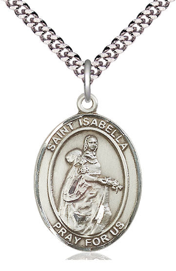 St. Isabella of Portugal Medal, Sterling Silver, 3/4", 18" Chain, # 64075-sale