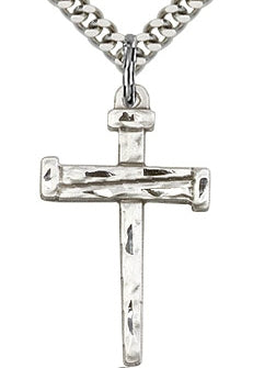 Nail Cross in Sterling Silver, 1", Your Choice of Chain, # 64111