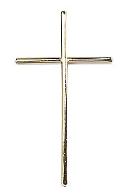 Thin Cross in Solid 14kt Gold, 1-1/16", Free Chain, # 64117
