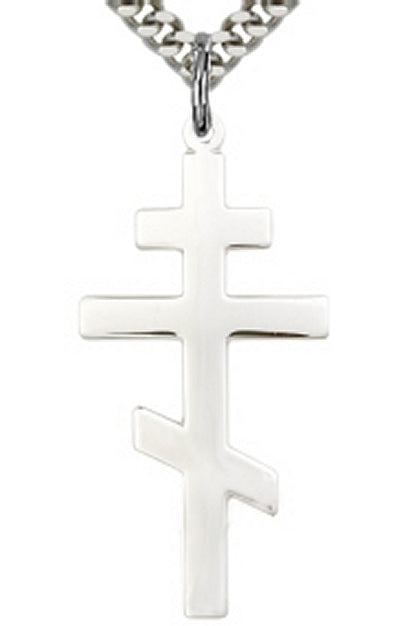 St. Andrew Cross, Sterling Silver, 1-3/8", Your Choice of Chain, # 64261