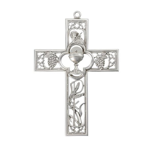 6" "Cathedral Touch" Communion Chalice Cross in Lead-Free Pewter., # 6441