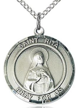 St. Rita Round Medal, 14kt Gold Filled, 3/4", Your Choice of Chain, # 64456