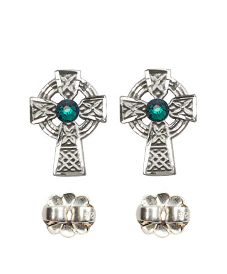 Post Earrings, 1/2" Celtic Cross, Sterling Silver, # 65079