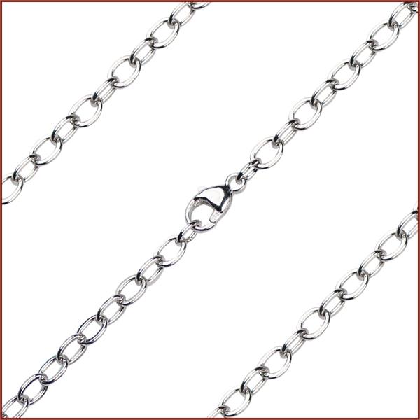 24" Sterling Silver Light Open Cable Chain, 3.4mm wide, # 65291